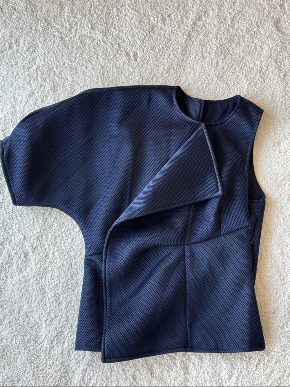 Ella Levy Structured Asymmetric Navy Blue Top